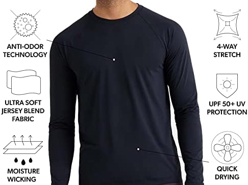 Тренировочная риза Rhone Men ' s Reign с дълъг ръкав, Спортни, от ультрамягкой тъкан, Отводящая влагата, Без мирис, защита