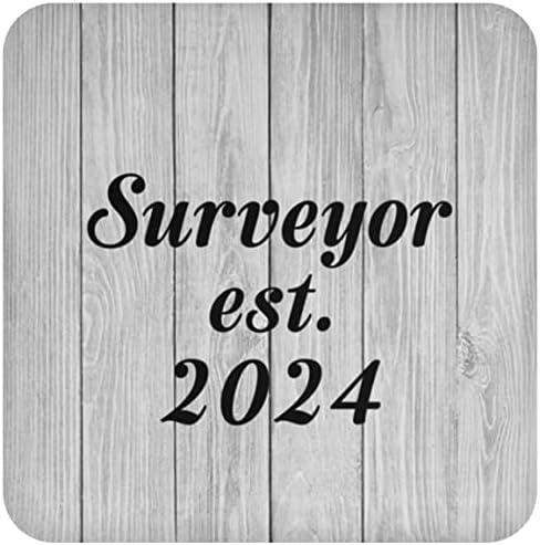 Designsify Surveyor, Установен Est. 2024, Поставка за напитки С Мат, Нескользящая Corkboard Делото, Подаръци за рожден