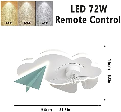 Sggainy Вентилатор на Тавана Скрит монтаж с Подсветка 72 W, Безстепенно Регулиране на Яркостта, осветителни Тела, Тъпо
