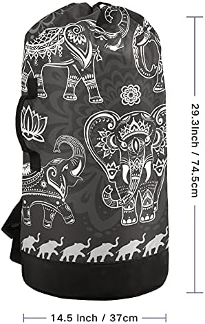 Чанта за дрехи Слоновете, Тежкотоварни Раница за пране на дрехи с плечевыми ремъци и дръжки, чанта за пране на дрехи