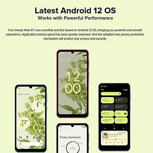 Отключени смартфони Ulefone, Мобилен телефон Note 6T с най-новата версия на Android 12 3 + GB 64 GB, 6,1 HD + екран,
