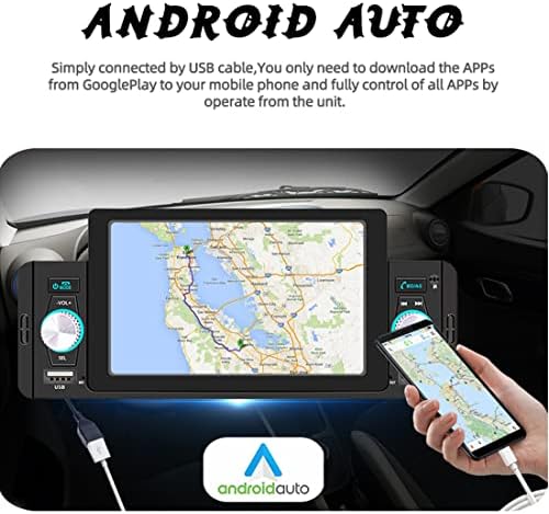Eaglerich Автомобилното радио с 5-инчов сензорен екран CarPlay и Android Auto Mirrorlink, Автомобилна стерео уредба,