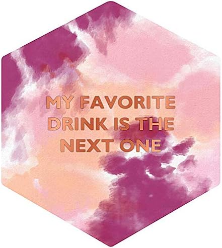 Сладки Розови Кърпички за коктейли Вратовръзка Боядисват, Кърпа за напитки във формата на Шестоъгълник, любимата Ми напитка - следващия, Опаковка от 40