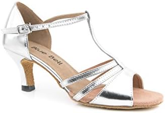 Обувки със звънци Ръчно изработени Дамски обувки за балните танци в стил Салса за Сватбени събития-Боби-Ток 2.5 инча