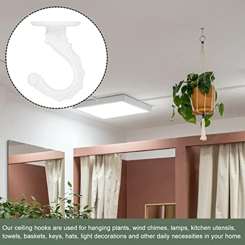 YOKIVE 2 Комплекта лампи на тавана куки, тежък окачен на кука с крепежни винтове, Висящи растения, отличен за офис, дом,