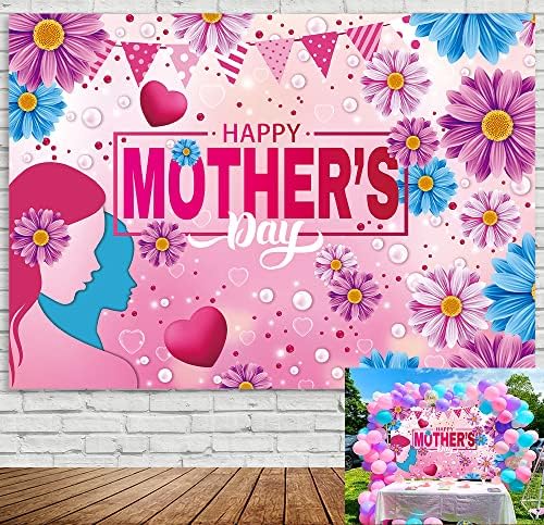 7x5ft Ден на Майката Розово Цвете на Любовта Фон Честит Ден на Майката Цветен Фон Обичам Майка Вечерни Украса Фотобудка