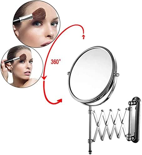 Огледало за грим RHYNIL В банята с 3-Кратно Увеличение, Двустранно Монтиране на Увеличително Огледало за Тоалетка Маса,