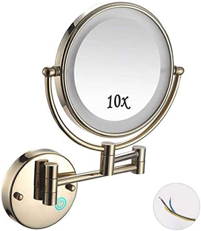 Стенно огледало за грим DEIHGE, Огледало за гримиране в банята 8 с въртене на 360 градуса, Идеална за Тоалетна масичка