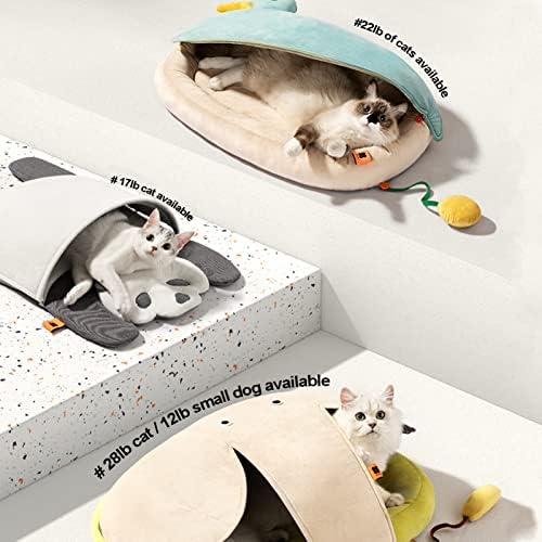 LÜZHONG Pet Sleeping Cat Bed - Сладък Къщичка за домашни любимци с Възглавница, Скъпа Пещера Легло за Котки, Меки Топли