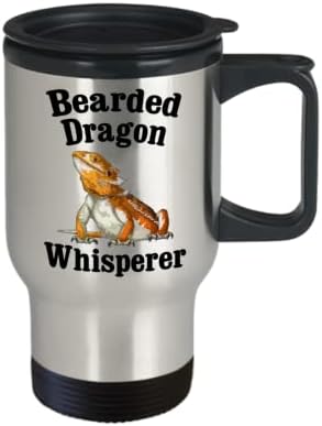 SpreadPassion Чаша За Пътуване с Бородатым Заклинателем Дракони - Bearded Dragon от Отвъдното Изолирано Кафеена Чаша-Чаша