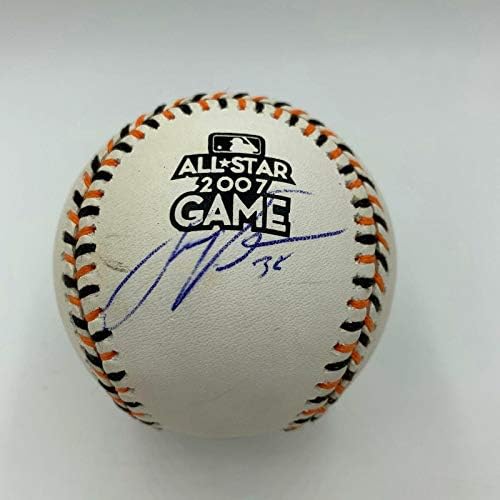 Джъстин Verlander подписа Официален договор на бейзболен мач на звездите 2007 г. с JSA COA - Бейзболни топки с автографи