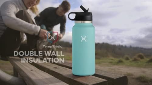 Бутилка за вода SISMATH със сламен капак - Бутилка за вода от неръждаема стомана с вакуумна изолация - Множество Запечатани
