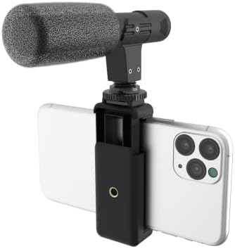 Универсален комплект за видеоблогинга с микрофон-пушка Acuvar с прикрепен за смартфон и жак 3,5 мм за смартфони, рефлексни