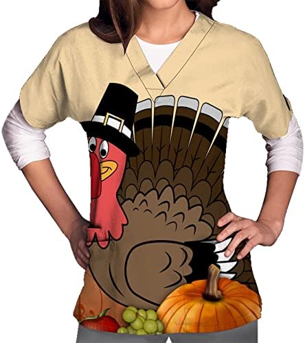 Става Блузи за Жени на Деня на Благодарността, Ежедневни Есенна Риза с Графичен Дизайн, Свободни Ризи, Ежедневни Блузи