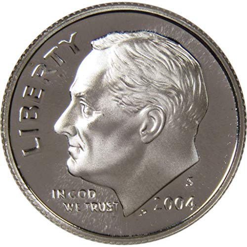Са подбрани монета на САЩ номинална стойност от 10 цента на 2004 г. с надпис Roosevelt Dime Choice Proof 10в
