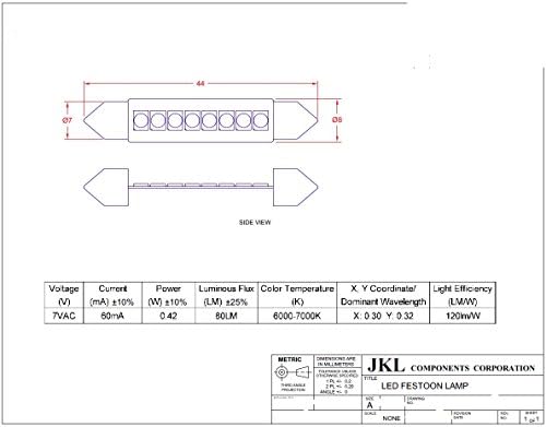 1/2 / 5/10 или 25 бр. светодиодни крушки-гирлянди JKL - 7 В 60 мА - Размери лампи 44 mm x 7 mm (2 бр)