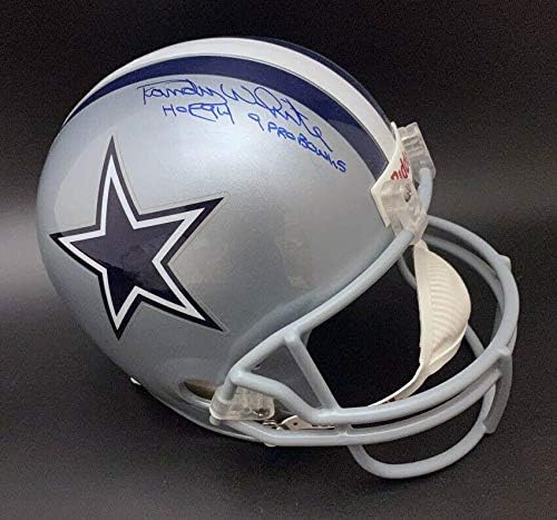 Ранди Уайт ПОДПИСА Каска Далас Каубойс F/S HOF 94 Pro Bowl PSA/DNA С АВТОГРАФ - Каски NFL с автограф