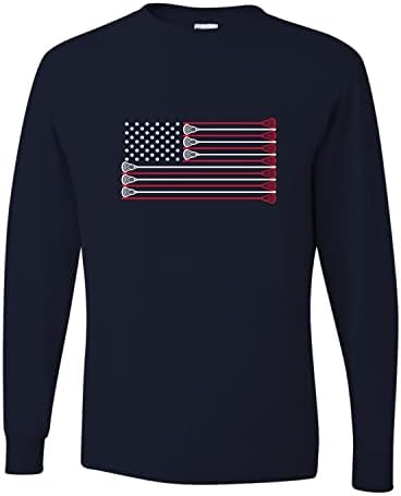 Мъжка Тениска с дълъг ръкав Go All Out Lacrosse, Flag USA Lax