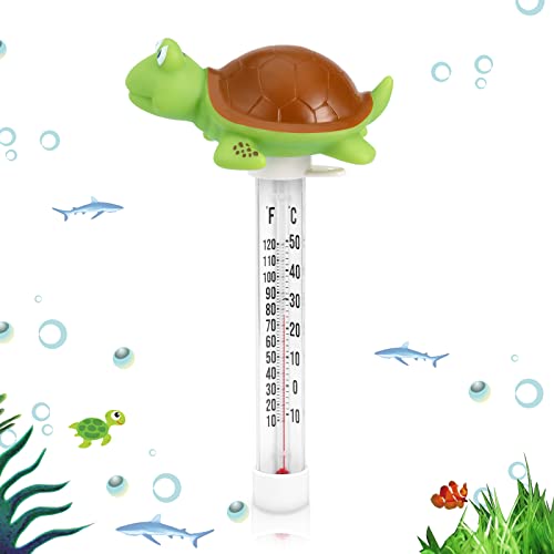 Плаващ Термометър за басейн, Голям дисплей с шнурком, лесно за четене, устойчиви на унищожаване, за открити и закрити