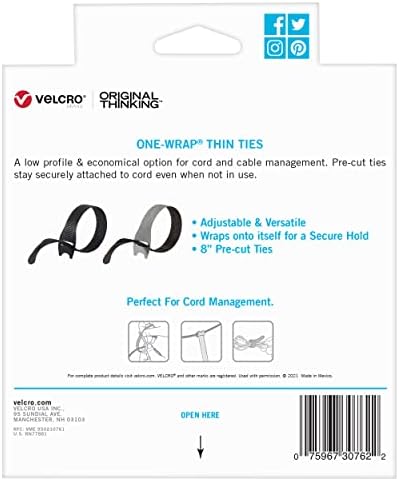 Кабелни връзки ВЕЛКРО марка 150pk Value Pack | Замяна на основата на мълнии подлежат на повторна употреба джапанки, намалете