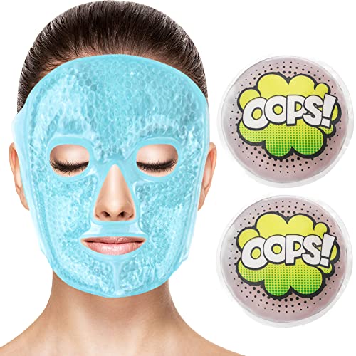 Комплекта Охлаждаща Гелевой маски за лице CONBELLA, Замораживаемая Ледената Маска за лице и Гелевый пакет с лед