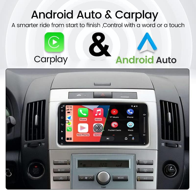 Авто радио-2 Din Android 10 Стерео за Toyota Corolla, Camry Hilux RAV4, 7-инчов Сензорен екран, Вграден безжичен GPS