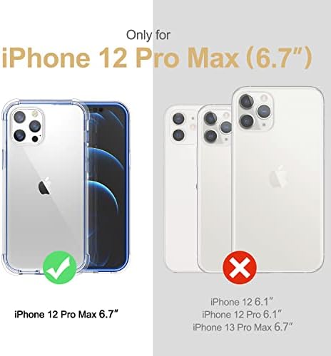 Калъф SURITCH за iPhone 12 Pro Max Прозрачен, [Вградено Защитно фолио за екрана] Защитно фолио за цялото тяло, устойчив