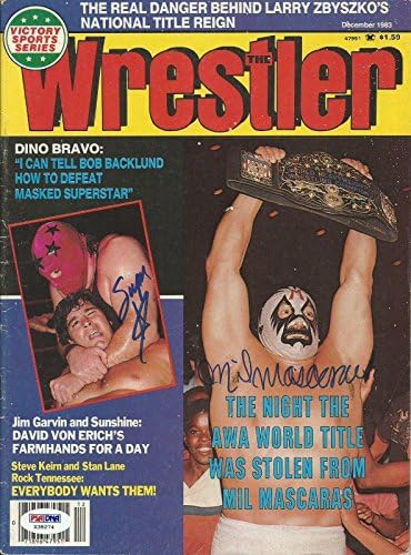 Mils Маскарас и Суперзвезда В Маската Подписа договор със списание Wrestler Magazine PSA/ DNA COA WWE - Рестлинг с автограф