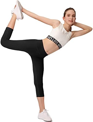 Гамаши Капри MIRITY за момичета от 2 джобове - Детски Спортни панталони за занимания с танци, Йога и джогинг (комплект