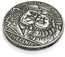 [Пара] Пятицентовая Блуждающая Монета на върха на пръста си Дребна Монета, Вырезающая Художествена Чуждестранна Монета,