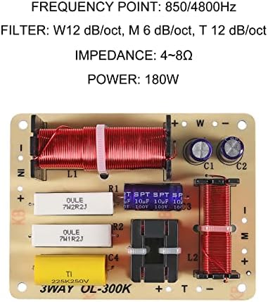 ACEIRMC 2 елемента 180 W 3-Лентов Аудио Кросоувър Филтри Честотен опаковка за високите и басите високоговорители, автомобилни