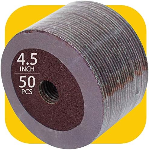 50 Опаковки шлифовъчни дискове от фибри от алуминиев оксид 4-1/2 x 7/8 инча със 100 шкурка