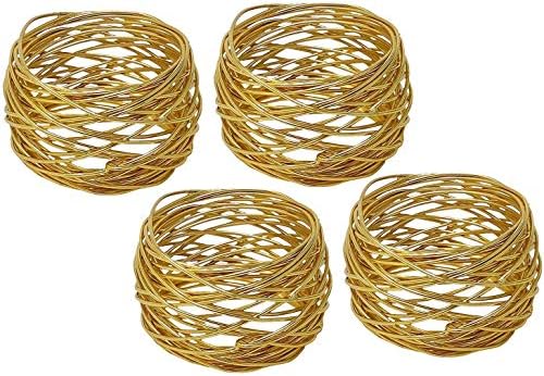 Златни Кръгли Окото пръстени за салфетки ARN CRAFTS - Комплект от 12 пръстени за сватби, се наричат вечери или ежедневна