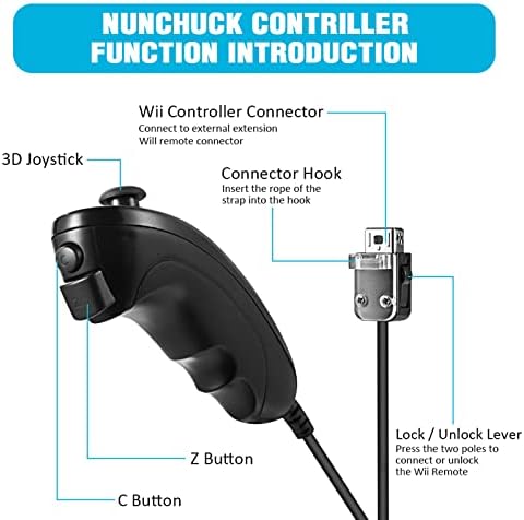 2 Комплекта дистанционно управление на Wii Nunchuck контролера, вградени контролери MODESLAB Motion Плюс Сменяеми Стик