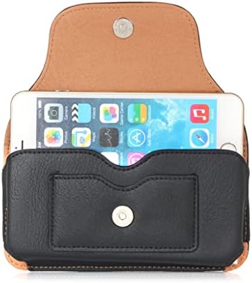 SHZBCDN Универсален Калъф за телефон, Кожен Калъф, колан, чанта-кобур (Цвят: черен размер: 4,7 инча)
