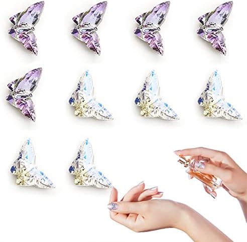 Етикети за Дизайн на ноктите с Пеперуди, Цветни Акрилни Красиви Висулки За Нокти, Изискани Стикери за Нокти С Кристали