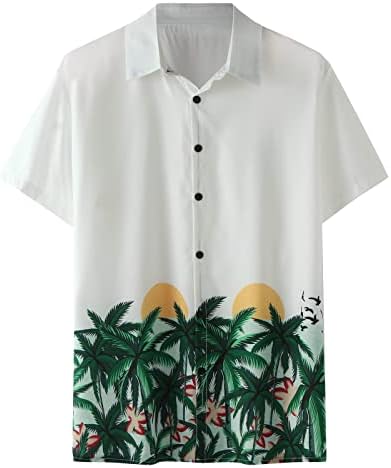 Мъжки Плажни Вельветовые Хавайски Костюми от две Части С Къс ръкав, с Джоб на съвсем малък, Ризи с копчета и Шорти
