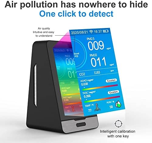 QUESHENG мониторинг на качеството на въздуха Co2 Метър ФПЧ2.5 PM10 HCHO TVOC Тестер Газоанализатор Въглероден диоксид Измерител на фин прах на Газ Детектор
