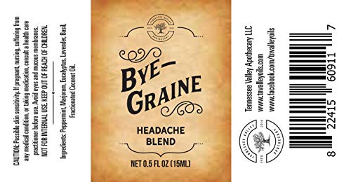 Предварително разведена смес от етерични масла Bye-Graine 15 мл (0,5 течни унции) | Главоболие, Напрежение