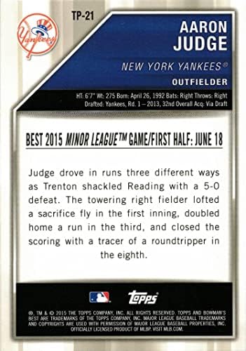 За най-добри перспективи Боумена 2015 TP-21 Бейзболна картичка на Аарон Джаджа