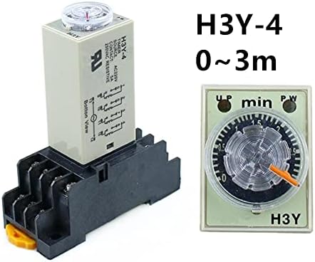 DFAMIN H3Y-4 Реле закъснение на включване 0-3 М Таймер DPDT 14 контакти H3Y-4 DC12V DC24V AC110V AC220V (Размер: DC24V)