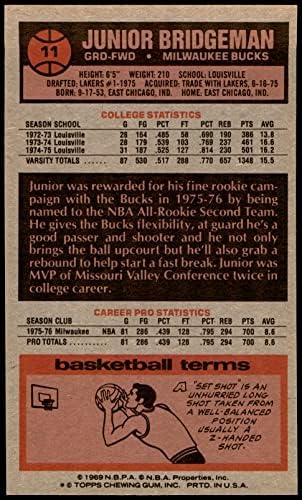 1976 Топпс № 11 Junior Бриджмен Милуоки Бъкс (Баскетболно карта) EX/MT+ Бъкс Луисвил