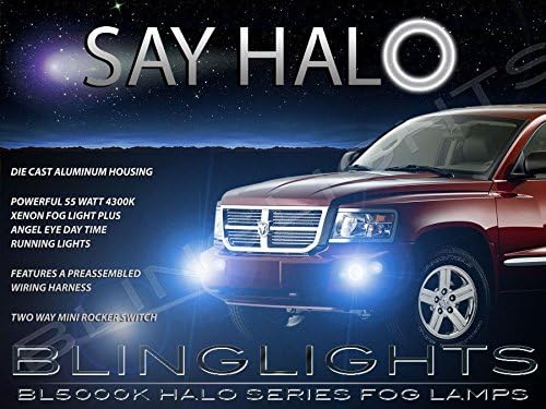 Фарове за мъгла BlingLight White Angel Eye Halo светлини, Съвместими с 2004-2010 Dodge Durango