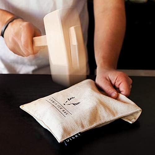 Комплект за барман и Продуктова Инструменти Viski Professional Lewis Bag and Mallet, Kitchenware 12 см, торба за лед