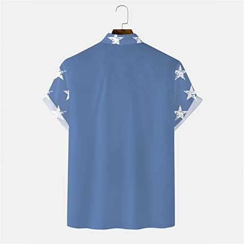 Бутон Перинеума Мъжки Флаг на Деня на Независимостта 3D Дигитален Печат Персонални Модна Тениска С Ревера и Копчета на