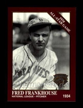 1994 Конлон Бургунди 1110 Мач на звездите 1934 Фред Фрэнкхауз Бостън Брэйвз (бейзболна картичка) NM/MT Брэйвз
