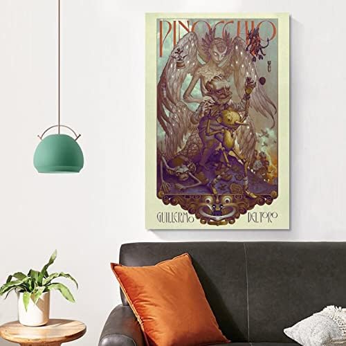 Плакат на филм на Гилермо Дел Торо Пинокио Естетика на детската Стая на Стената Художествени Картини на Платното за Декора