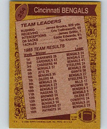 Футболна търговска картичка NFL 1986 Topps 254 Boomer Esiason TL NM Около Mint Bengals