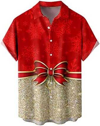 Официалната Риза Мъжки Коледен Подарък на дядо коледа 3D Дигитален Печат Бутон на Ревера на Ризата С Къс Ръкав Тениска
