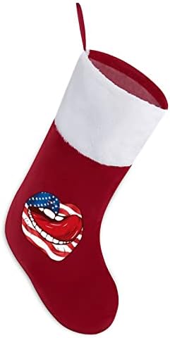 Американски Флаг Устните Персонализирани Коледен Отглеждане На Домашна Коледна Елха Камина Висящи Украшения